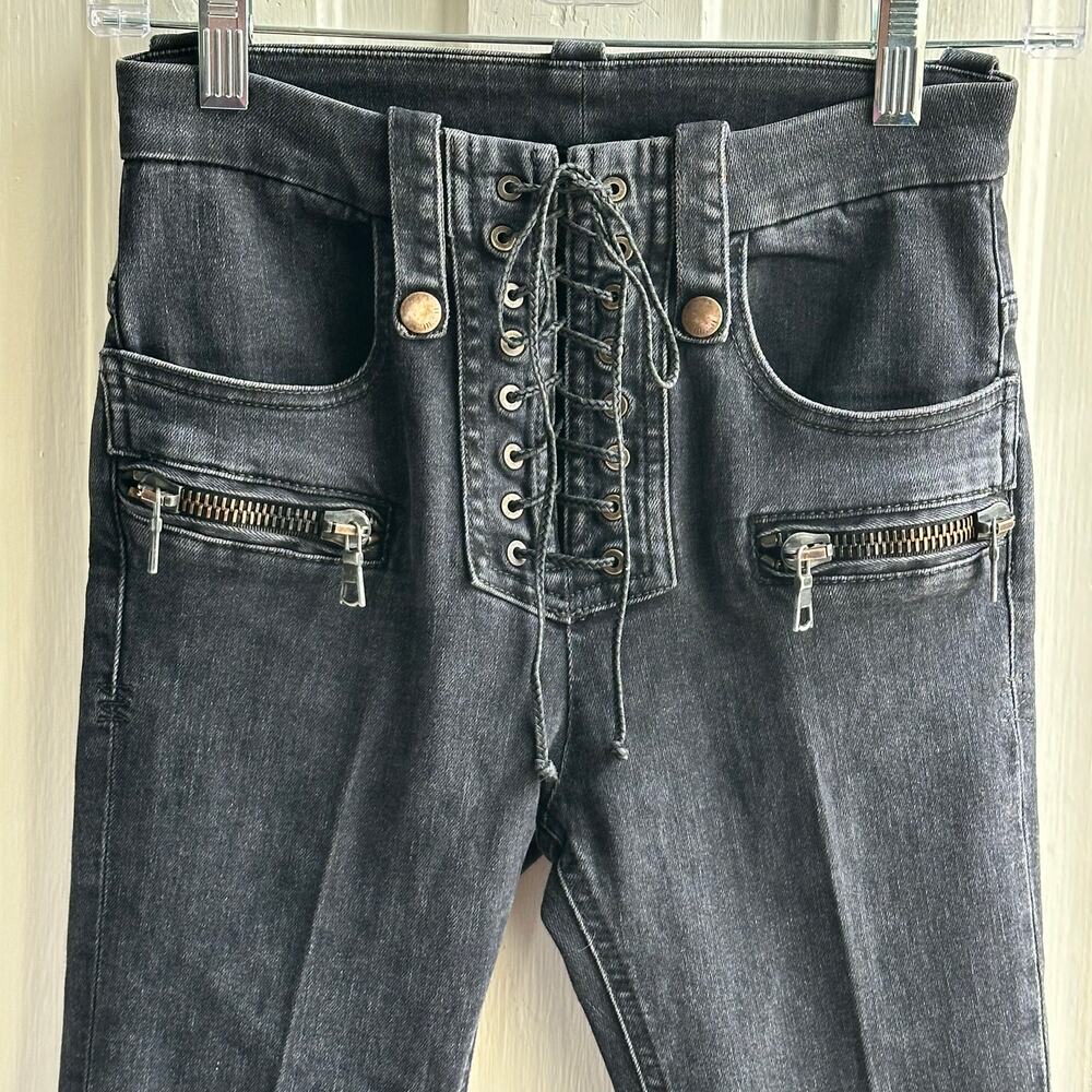 Ben Taverniti Unravel Project Lace Up Jeans Black - Gem